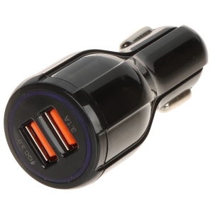 ŁADOWARKA SAMOCHODOWA USB 5V/3.1A/2XUSB-QUICK3.0/CAR