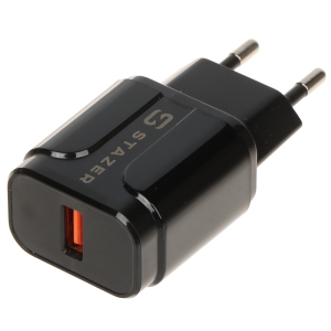 ŁADOWARKA SIECIOWA USB 5V/3A/USB-QUICK3.0/B STAZER