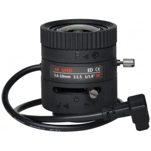 OBIEKTYW ZOOM IR MEGA-PIXEL 80CS18-3610/DC 4K UHD 3.6 ... 10 mm DC LENEX