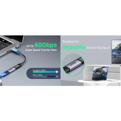 ŁĄCZNIK A1036GY GNIAZDO USB-C / GNIAZDO USB-C UNITEK