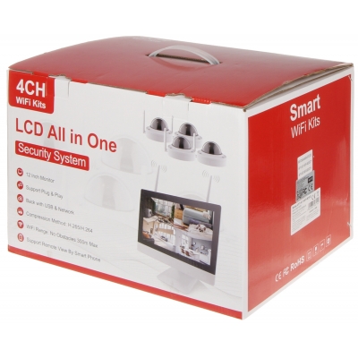 ZESTAW DO MONITORINGU APTI-KIT-WIFI-M20D2 Wi-Fi, 4 KANAŁY - 1080p