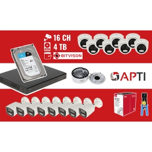 ZESTAW DO MONITORINGU APTI-NVR16-16IPCTB 16 KAMER + REJESTRATOR