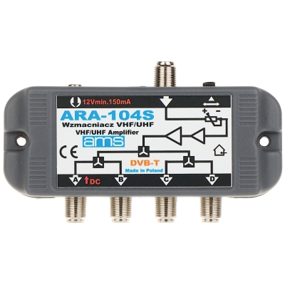 WZMACNIACZ ANTENOWY ARA-104S 8/12 dB AMS