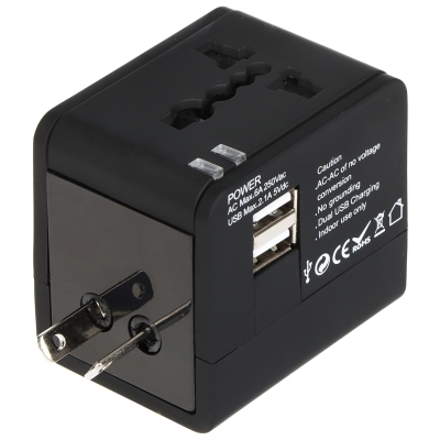 UNIWERSALNA PRZEJŚCIÓWKA SIECIOWA Z ZASILACZEM USB ASP-100/230V+USB