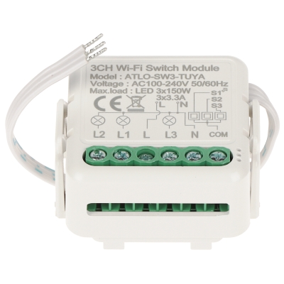 POTRÓJNY INTELIGENTNY STEROWNIK OŚWIETLENIA LED ATLO-SW3-TUYA Wi-Fi, Tuya Smart
