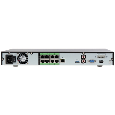 REJESTRATOR IP BCS-NVR0802-4KE-P-AI 8 KANAŁÓW + 8-PORTOWY SWITCH POE