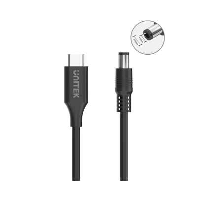KABEL ZASILAJĄCY C14119BK-1.8M DC Jack 5.5 x 1.7 mm / USB-C 1.8 m UNITEK