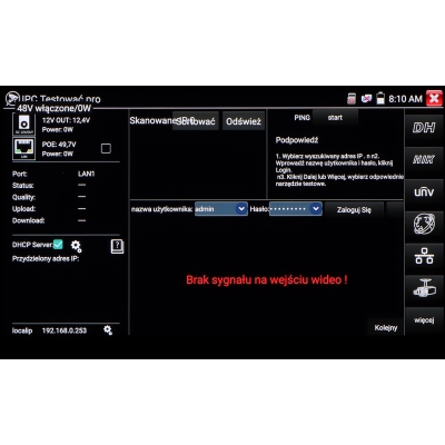 WIELOFUNKCYJNY TESTER CCTV CS-H6-50H