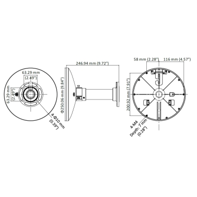 UCHWYT SUFITOWY KAMERY DS-1661ZJ-6D Hikvision