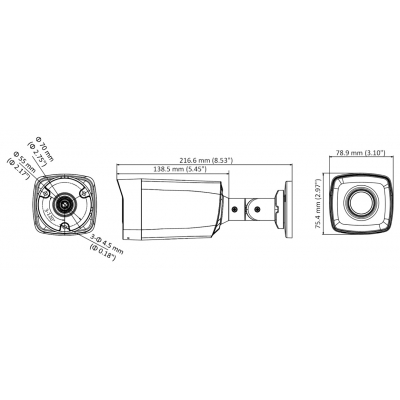 KAMERA AHD, HD-CVI, HD-TVI, PAL DS-2CE17D0T-IT5F(3.6MM)(C) - 1080p Hikvision