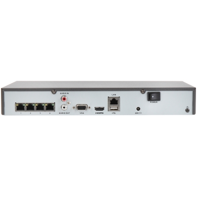 REJESTRATOR IP DS-7604NI-K1/4P(B) 4 KANAŁY + 4-PORTOWY SWITCH POE Hikvision