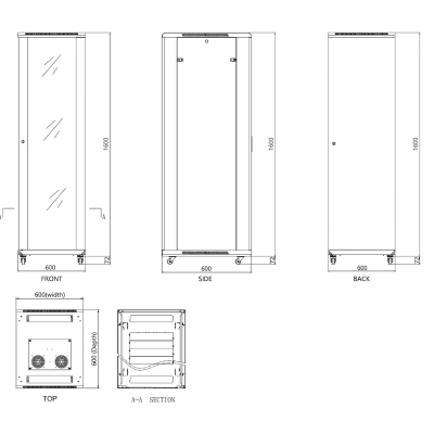 SZAFA RACK STOJĄCA EPRADO-R19-33U/600FW