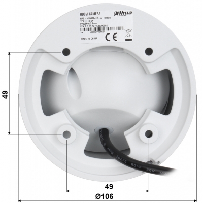KAMERA AHD, HD-CVI, HD-TVI, PAL HAC-HDW2249T-A-NI-0360B Full-Color - 1080p 3.6 mm DAHUA