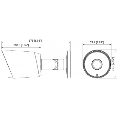 KAMERA AHD, HD-CVI, HD-TVI, PAL HAC-HFW1200T-0280B-S4 - 1080p 2.8 mm DAHUA