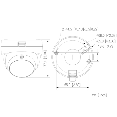 KAMERA AHD, HD-CVI, HD-TVI, PAL HAC-T1A51-U-0280B-S2 - 5 Mpx 2.8 mm DAHUA