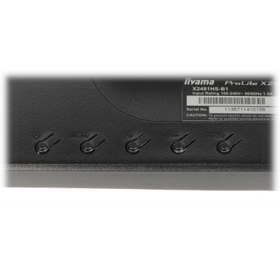 MONITOR HDMI, DVI, VGA, AUDIO IIYAMA-X2481HS-B1 23.6 