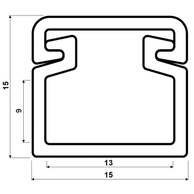 PROFIL Z KLOSZEM DO TAŚM LED KI-LED/15X15-M NATYNKOWY