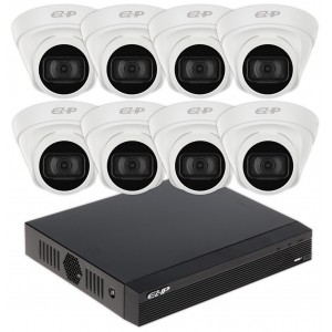 ZESTAW DO MONITORINGU KIT/NVR1B08HS-8P/8-IPC-T1B20-0280B 8 KANAŁÓW EZ-IP - 1080p 2.8 mm