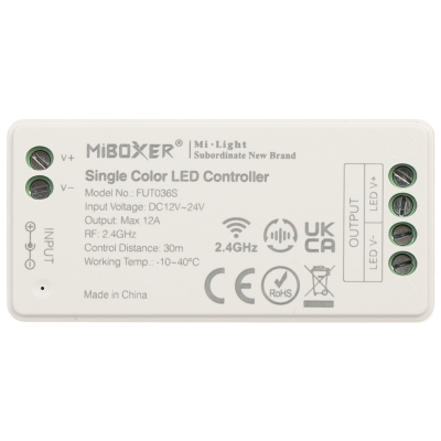 STEROWNIK OŚWIETLENIA LED LED-W-WC/RF 2.4 GHz, MONO 12 ... 24 V DC MiBOXER / Mi-Light