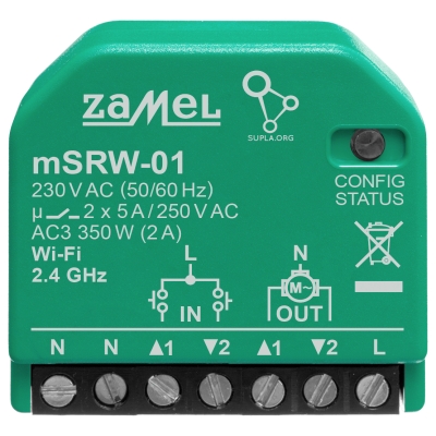 INTELIGENTNY STEROWNIK ROLET M/SRW-01 Wi-Fi 230 V AC ZAMEL