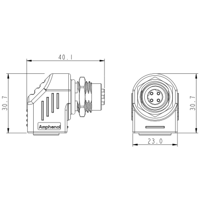 PRZEJŚCIE KĄTOWE M12D-G/RJ45-G