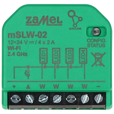 INTELIGENTNY STEROWNIK OŚWIETLENIA LED MSLW-02 Wi-Fi, 12 ... 24 V DC ZAMEL