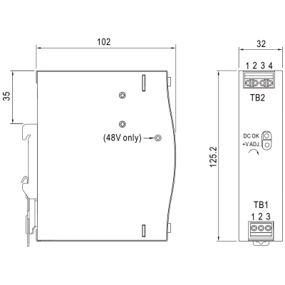 ZASILACZ IMPULSOWY NDR-75-24 MEAN WELL