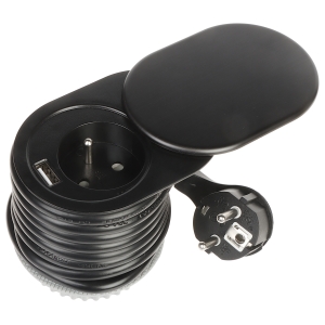 GNIAZDO MEBLOWE POJEDYNCZE Z ZASILACZEM USB OR-AE-13124/B 230 V AC 16 A ORNO
