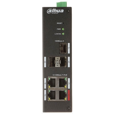 SWITCH PRZEMYSŁOWY POE PFS4307-4ET-96 4-PORTOWY + SFP DAHUA