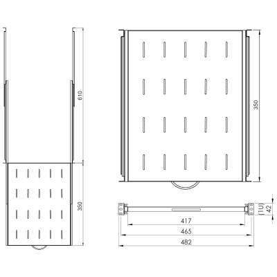 PÓŁKA WYSUWANA RSR19-1U-350B STALFLEX