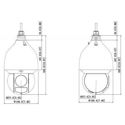 KAMERA IP SZYBKOOBROTOWA ZEWNĘTRZNA SD5A445XA-HNR 4 Mpx 3.95 ... 177.7 mm DAHUA