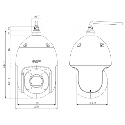 KAMERA IP SZYBKOOBROTOWA ZEWNĘTRZNA SD6CE445XA-HNR - 4 Mpx 3.95 ... 177.7 mm DAHUA