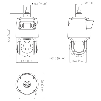 KAMERA IP SZYBKOOBROTOWA ZEWNĘTRZNA SDT4E425-4F-GB-A-PV1-0400 TiOC WizSense Smart Dual Light - 3.7 Mpx 5 ... 125 mm DAHUA