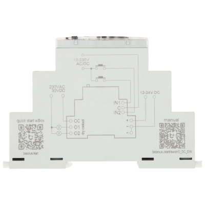 PODWÓJNY, BEZPOTENCJAŁOWY INTELIGENTNY PRZEŁĄCZNIK SWITCHBOX-D-DC-DIN/BLEBOX Wi-Fi, 230 V AC, 30 V DC