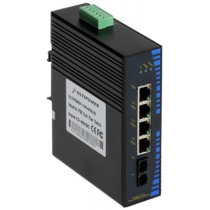 SWITCH PRZEMYSŁOWY POE U-114P-4POE-20 4-PORTOWY +1xFO