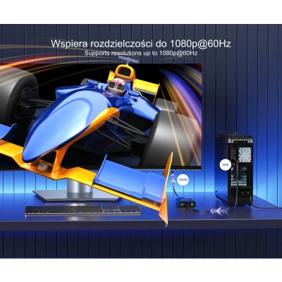KONWERTER VGA NA HDMI V1112ABK01 + AUDIO UNITEK