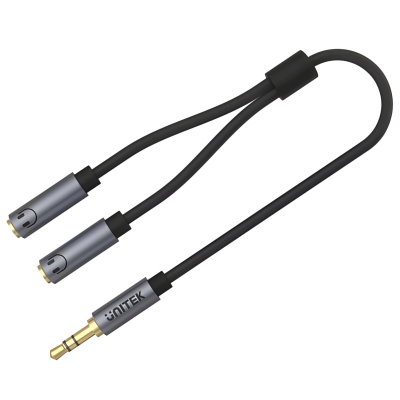 ROZGAŁĘŹNIK AUDIO Y-C956ABK Jack TRS 3.5 mm WTYK / 2 X Jack TRS 3.5 mm GNIAZDO 0.2 m UNITEK