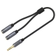 ROZGAŁĘŹNIK AUDIO Y-C956ABK Jack TRS 3.5 mm WTYK / 2 X Jack TRS 3.5 mm GNIAZDO 0.2 m UNITEK