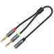 ROZGAŁĘŹNIK AUDIO Y-C957ABK 2 X Jack TRS 3.5 mm WTYK / Jack TRRS 3.5 mm GNIAZDO 0.2 m UNITEK