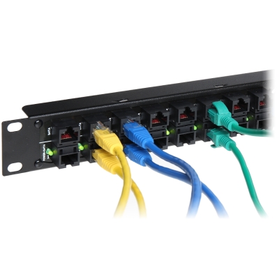 PATCH PANEL 8-PORTOWY Z ZASILACZEM ZR48-158/POE-8 48 V DC 3.3 A